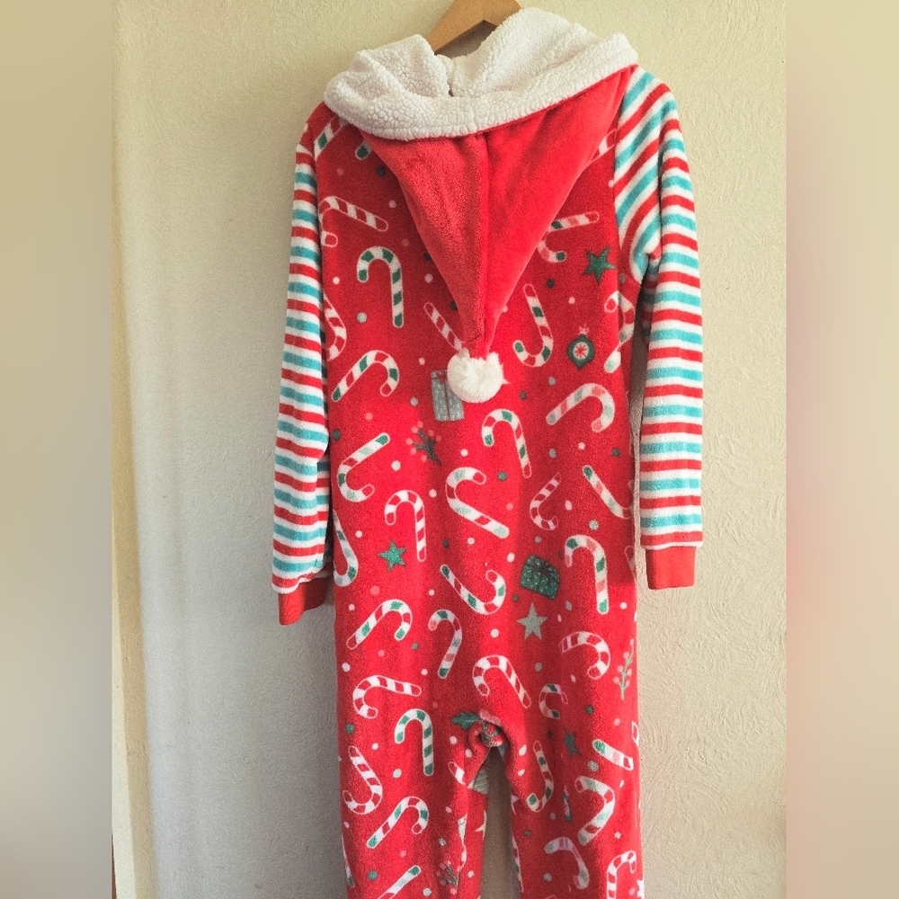 Giggling Getup,Joyfy Christmas Pajamas Hoody Jumpsuit, Size Small - Picture 10 of 11
